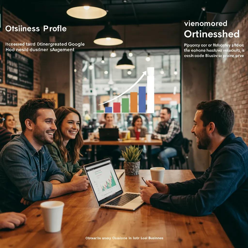 Visual representation of benefits from optimized Google Business Profile with happy customers